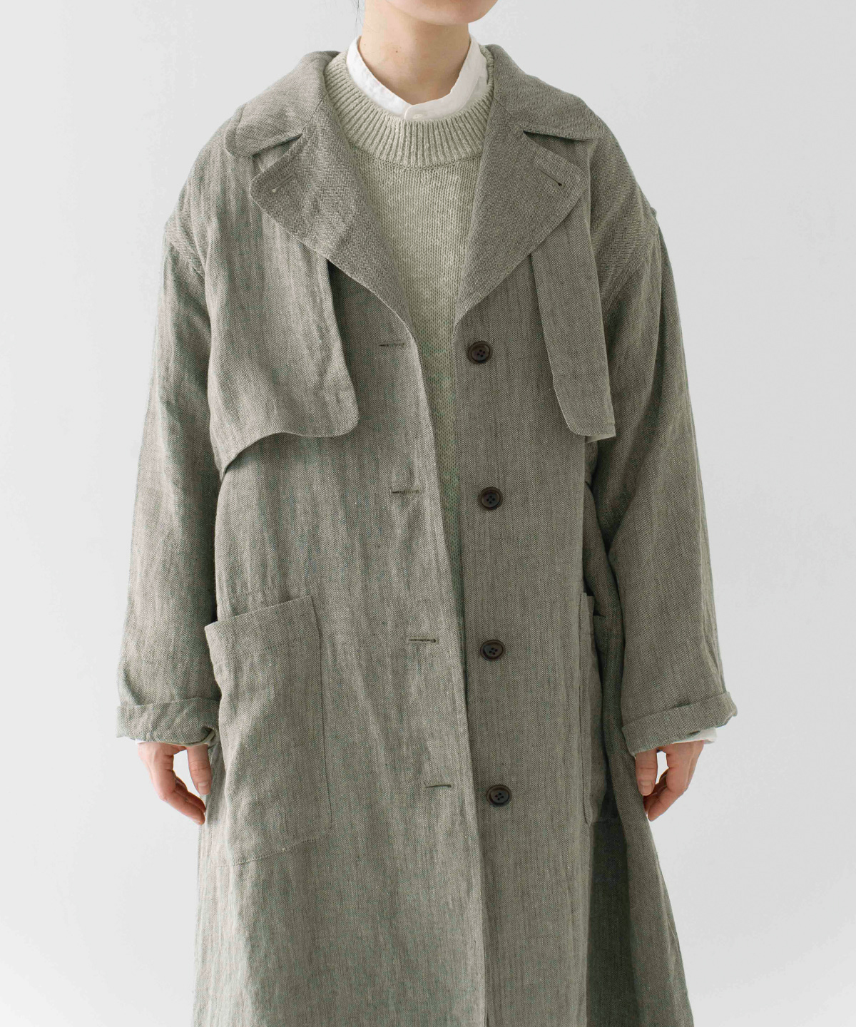 リネンへリンボーントレンチコート｜nest Robe / CONFECT ONLINE SHOP