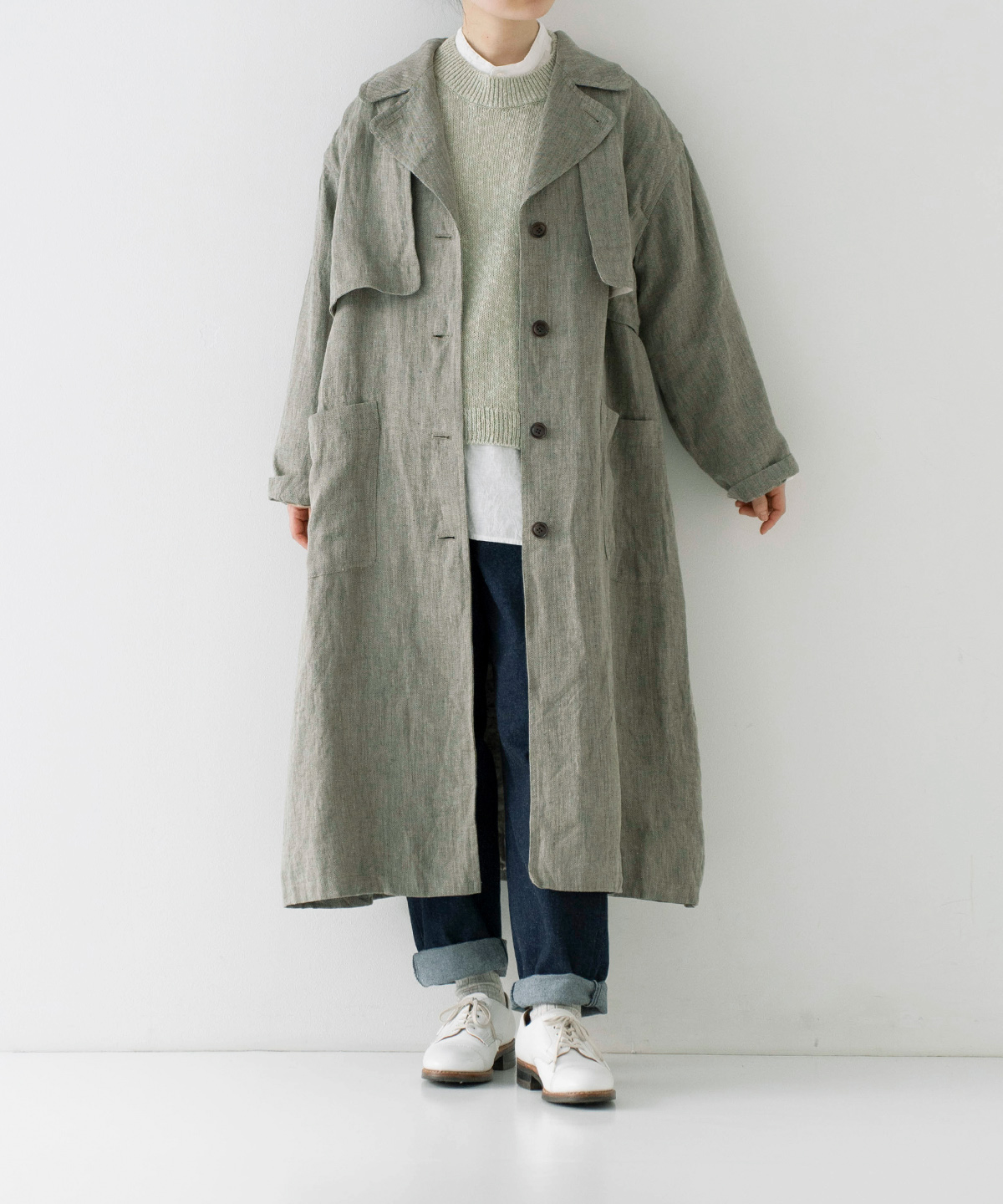 ◎リネンへリンボーントレンチコート｜nest Robe / CONFECT ONLINE SHOP