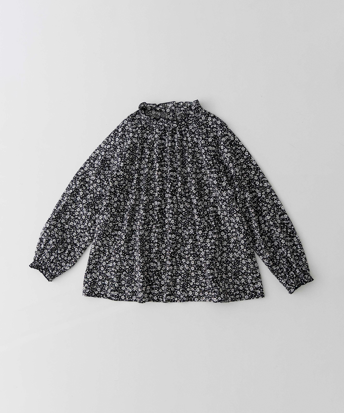 flower pattern スタンドフリルブラウス｜nest Robe / CONFECT ONLINE SHOP