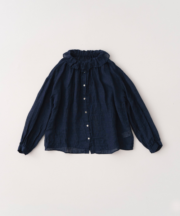 リネンガーゼフリルブラウス
