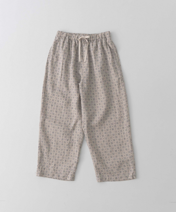 リネンプラッドプリントイージーパンツ