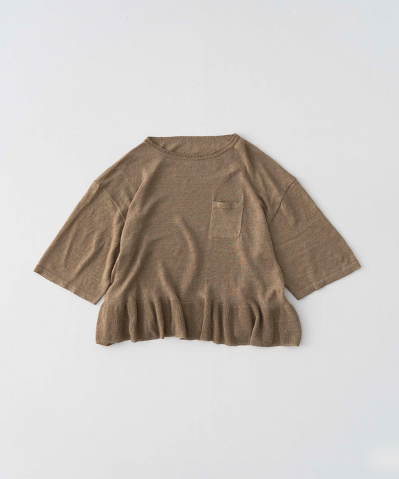 リネンヘムフレアニットプルオーバー