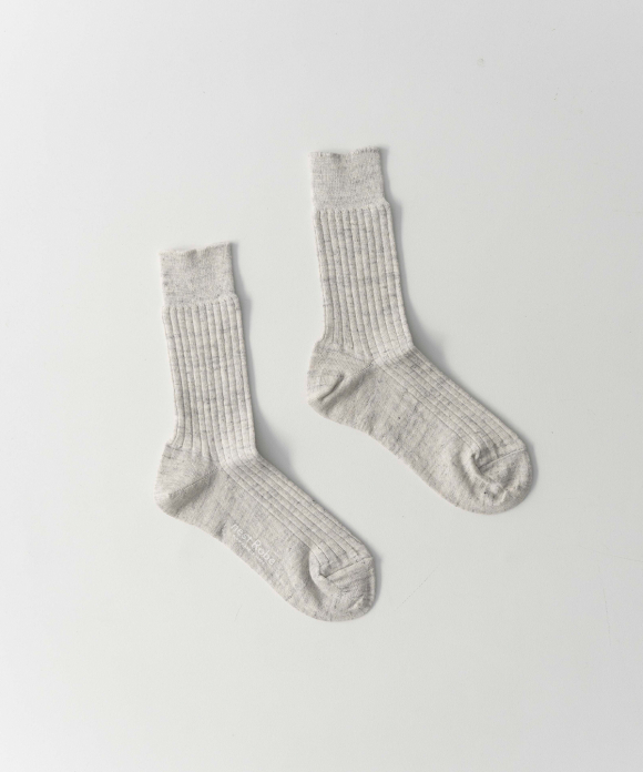 ウールリネンリブソックス