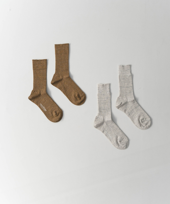 ウールリネンリブソックス