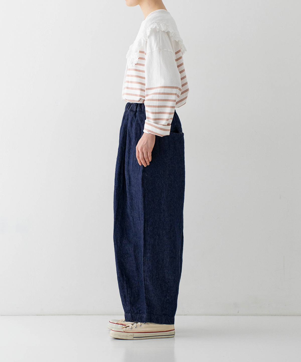 ◎10ozリネンデニムワイドテーパードパンツ｜nest Robe / CONFECT