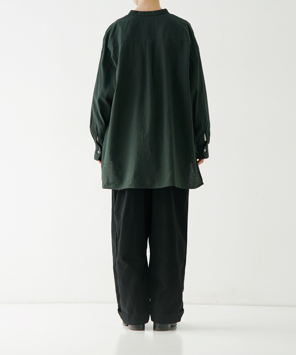 UpcycleLino] キャッチワッシャーバンドカラーシャツ｜nest Robe