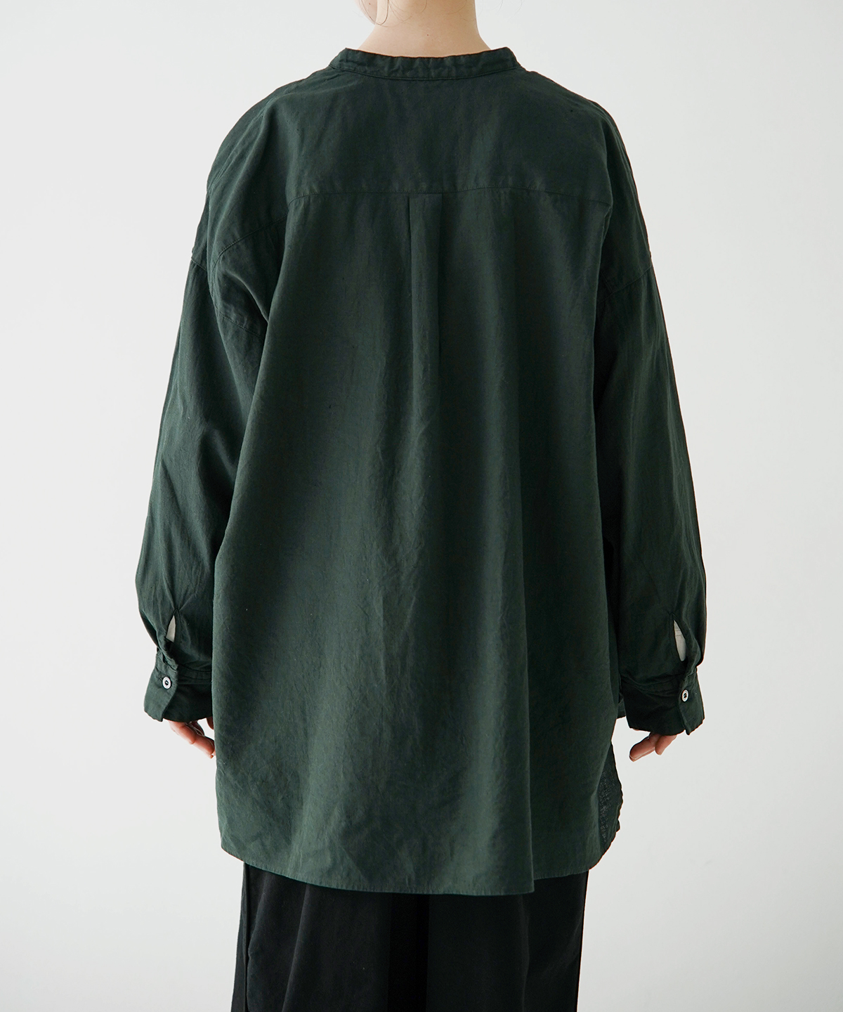 UpcycleLino] キャッチワッシャーバンドカラーシャツ｜nest Robe