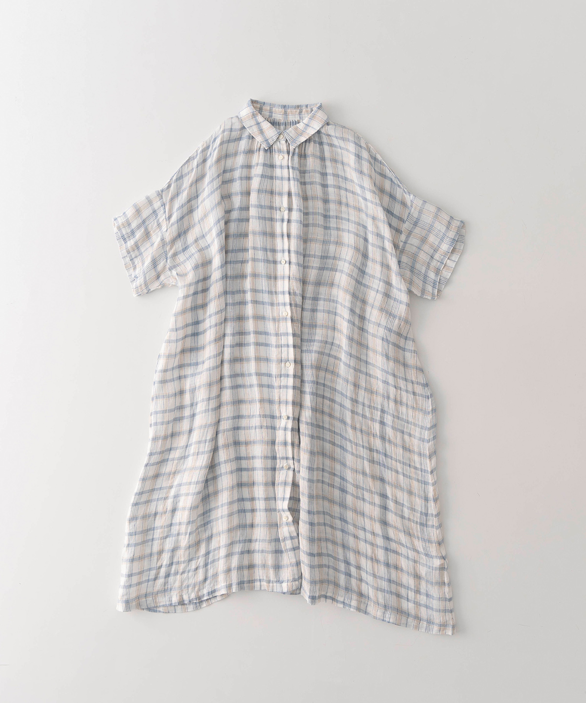 リネンガーゼチェックワンピース｜nest Robe / CONFECT ONLINE SHOP