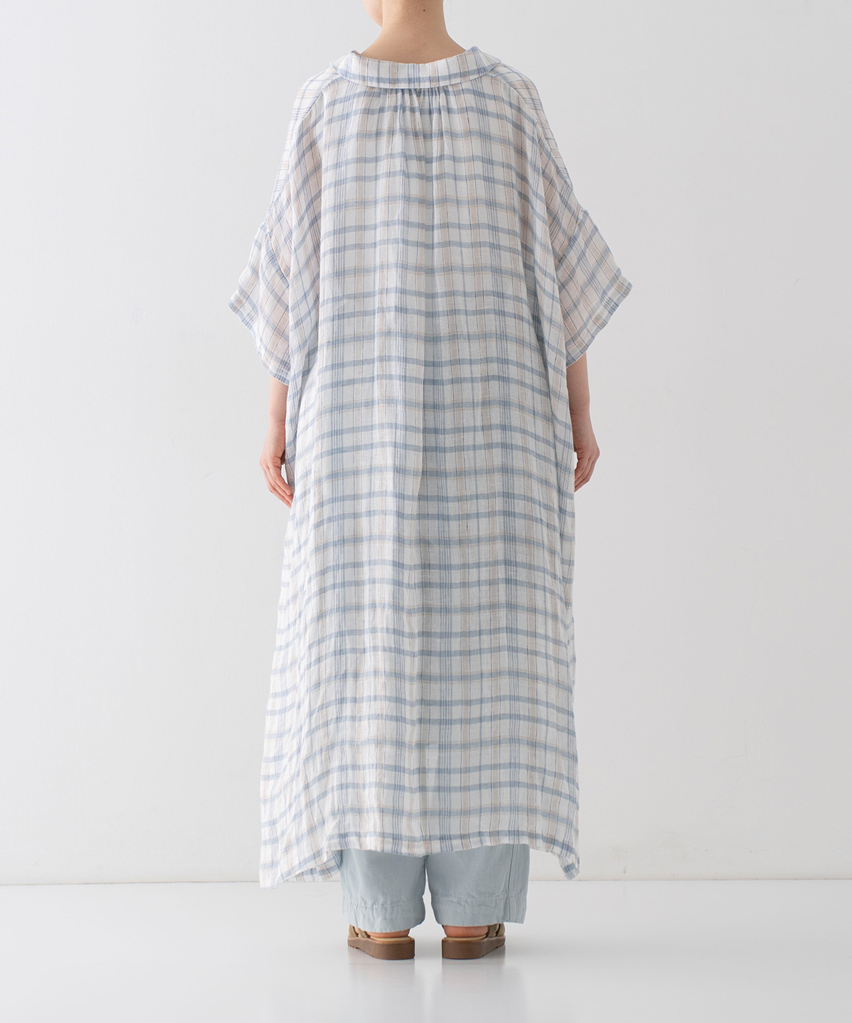 リネンガーゼチェックワンピース｜nest Robe / CONFECT ONLINE SHOP