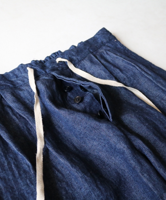 10ozリネンデニムワイドイージーパンツ|nest Robe ONLINE SHOP