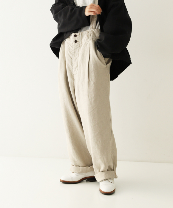 ハイカウントリネンツイル サスペンダーパンツ|nest Robe ONLINE SHOP