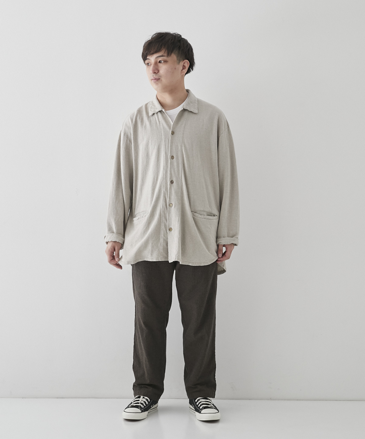 リネンインレー シャツカーディガン｜nest Robe ONLINE SHOP