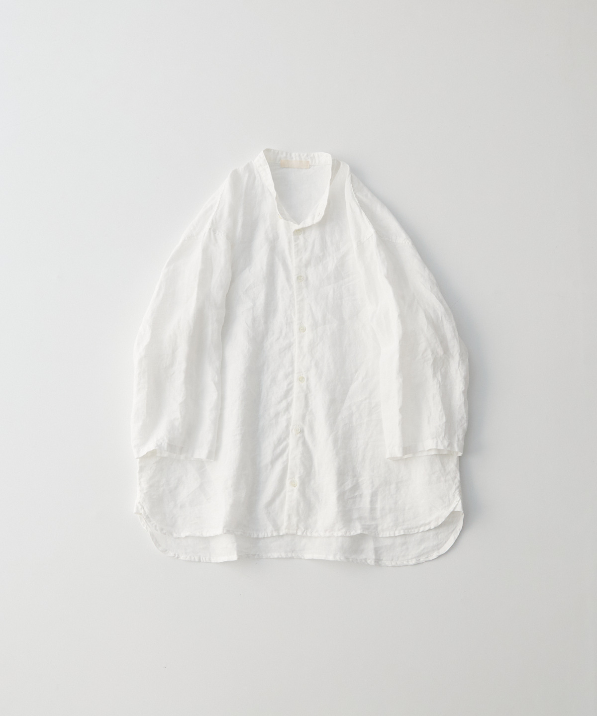 60/40リネン 7分袖バンドカラーシャツ｜nest Robe / CONFECT ONLINE SHOP