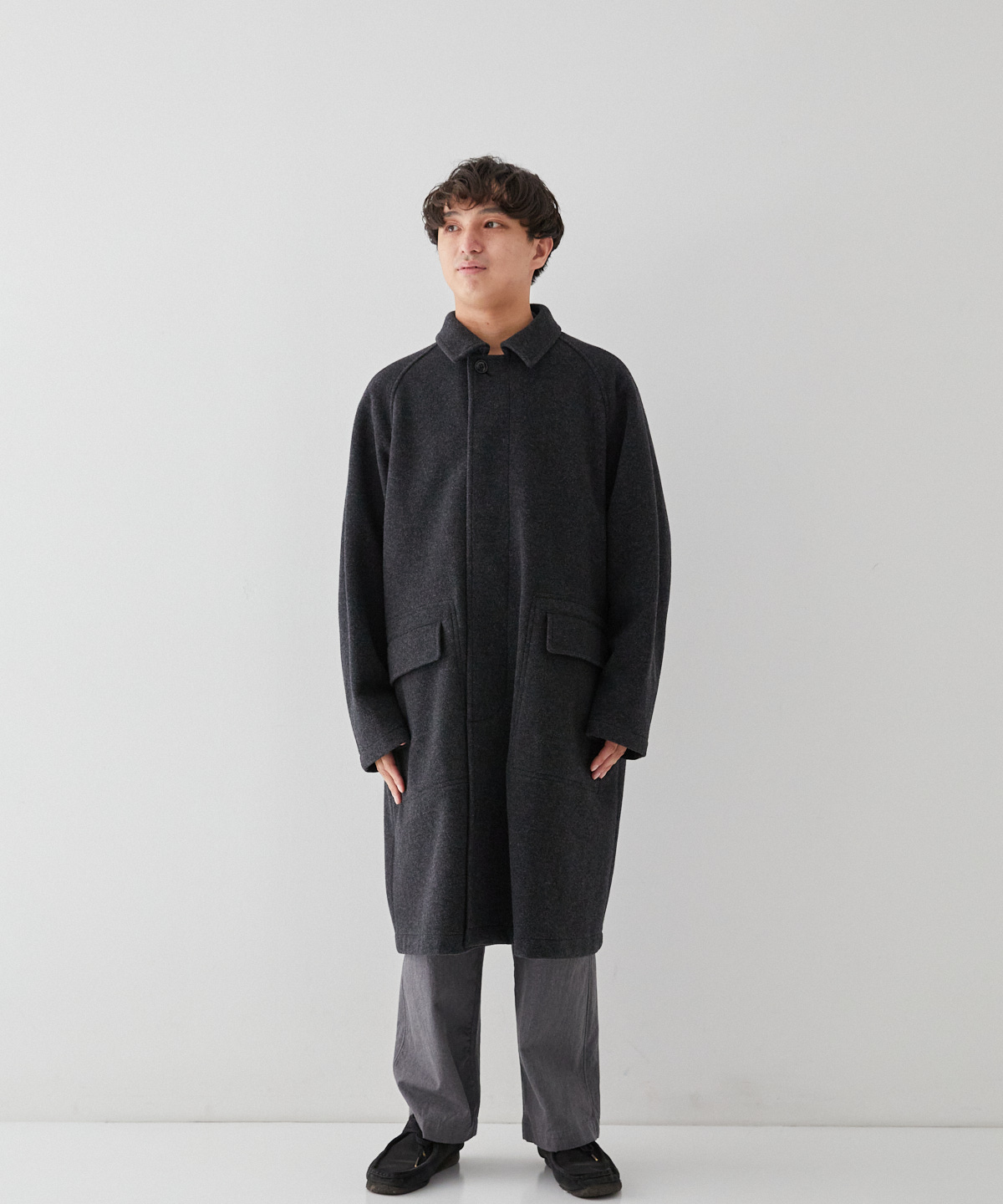 ウールカシミア フリースステンカラーコート｜nest Robe ONLINE SHOP