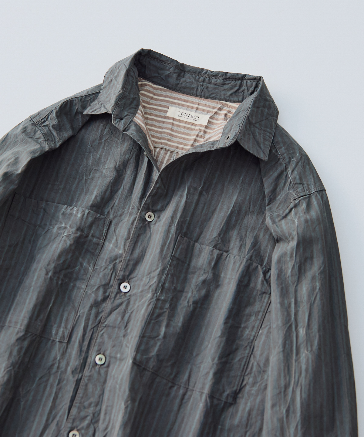 顔料コーティング ストライプ シャツ｜nest Robe / CONFECT ONLINE SHOP