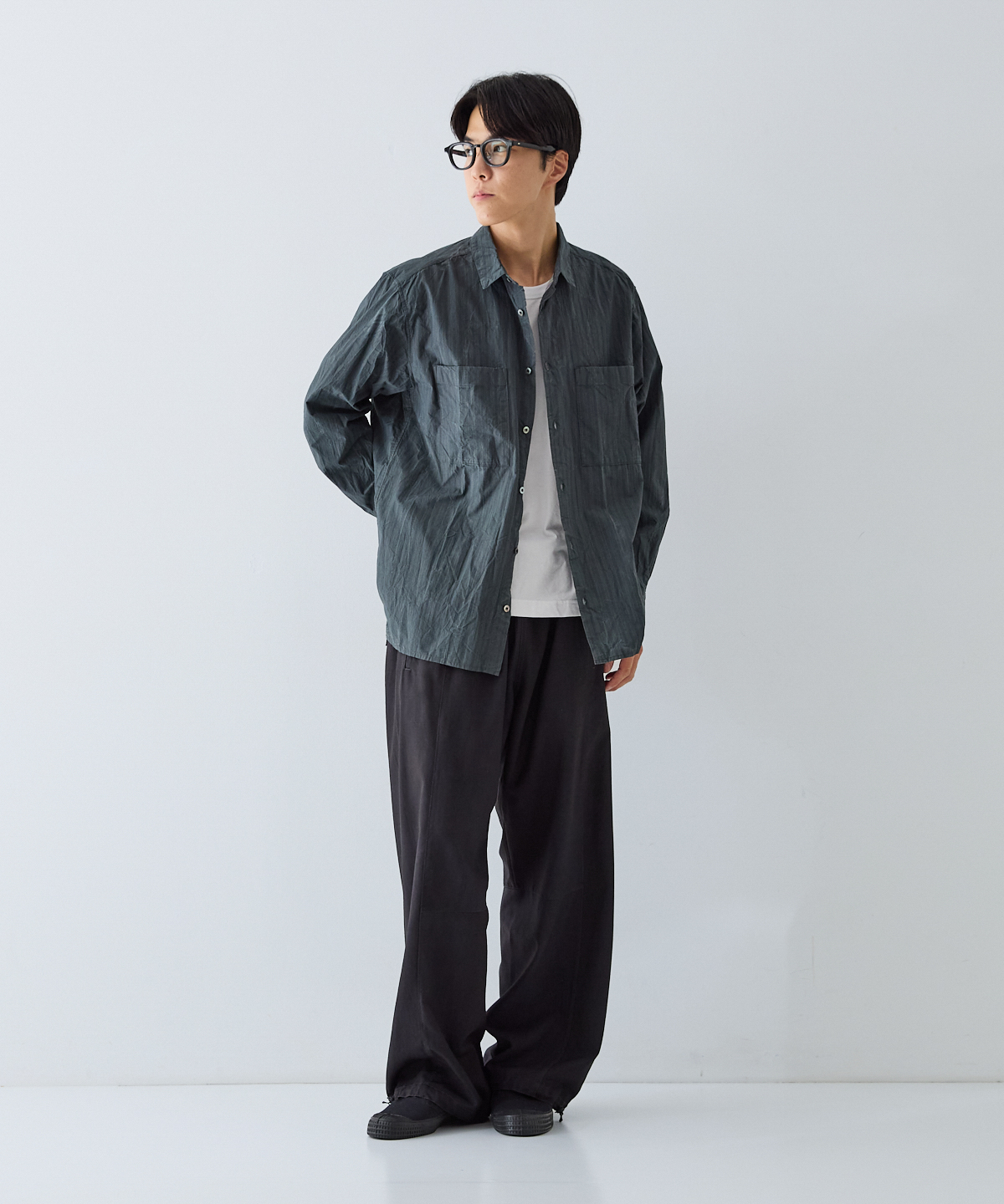 顔料コーティング ストライプ シャツ｜nest Robe / CONFECT ONLINE SHOP