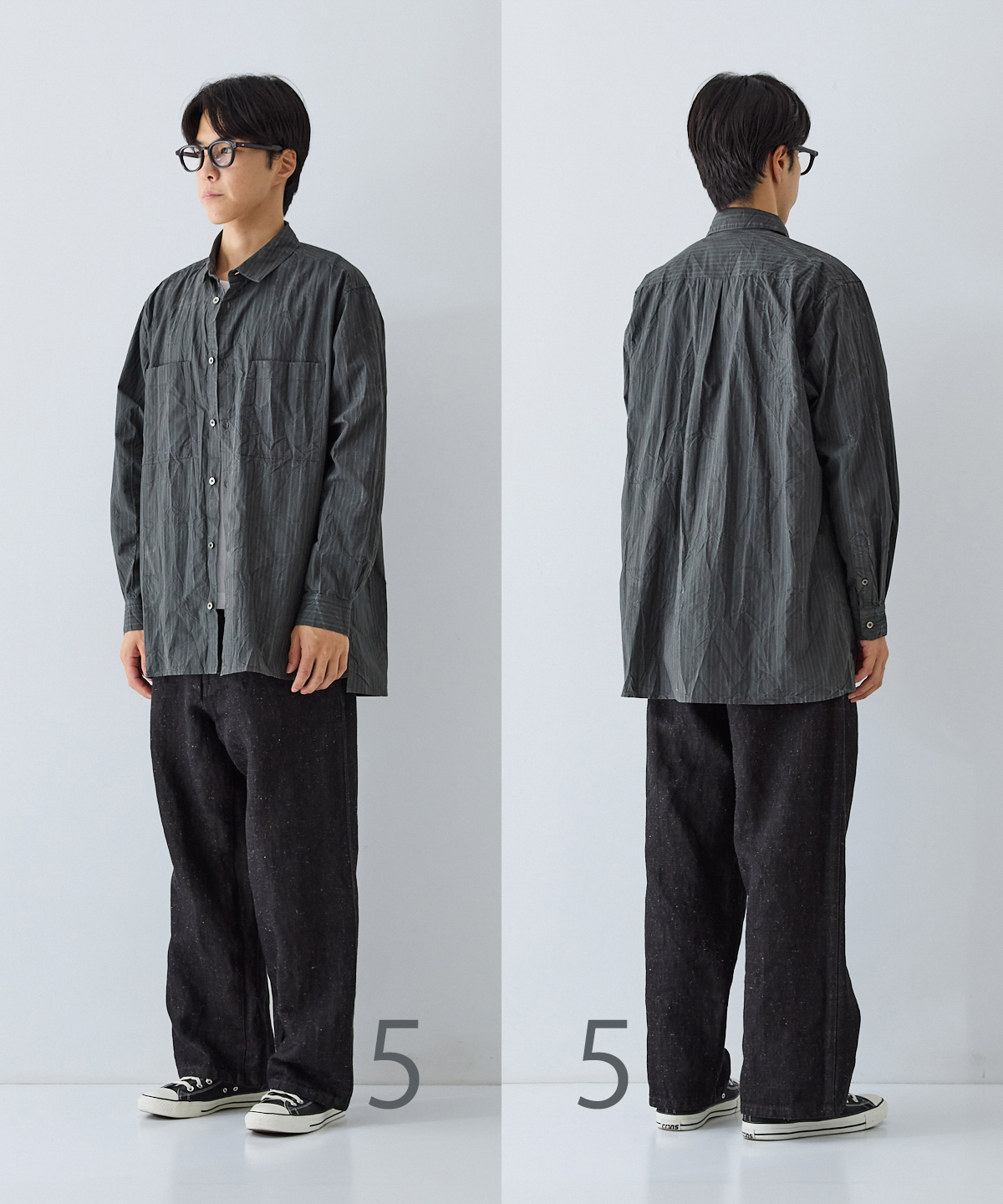 顔料コーティング ストライプ シャツ｜nest Robe / CONFECT ONLINE SHOP