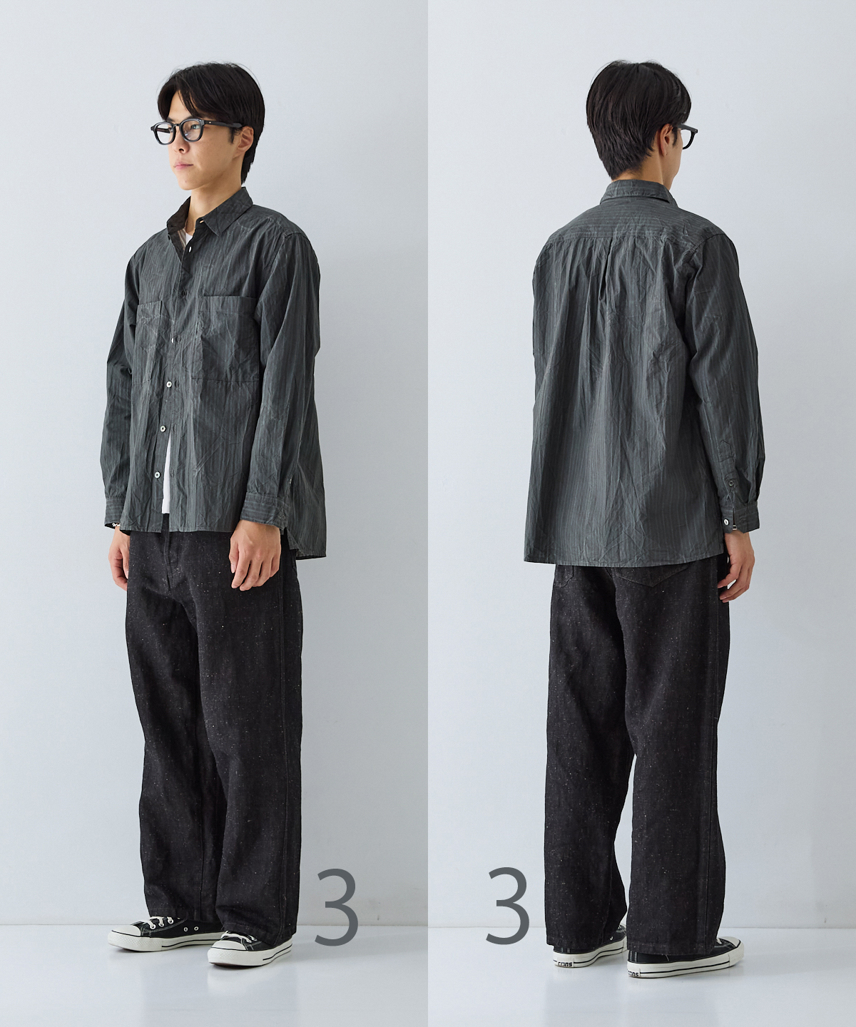 顔料コーティング ストライプ シャツ｜nest Robe / CONFECT ONLINE SHOP