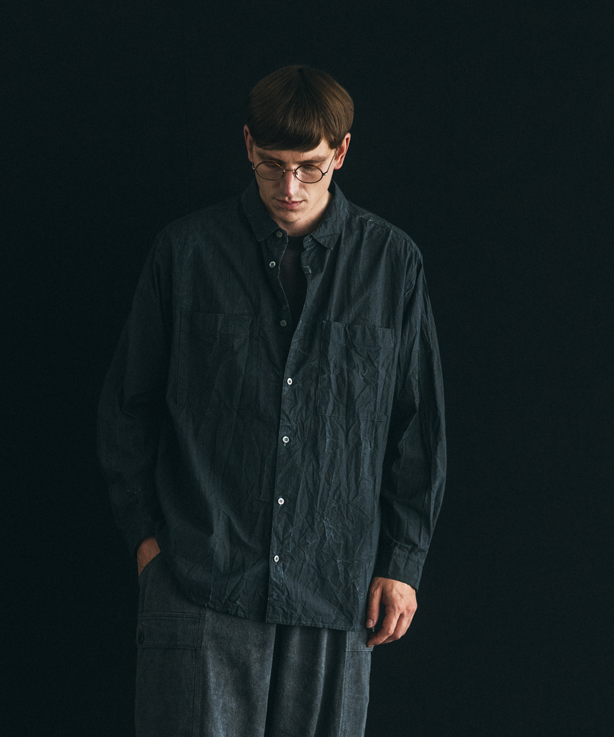 25AW CONFECT 顔料コーティングストライプ シャツ 顔料コーティング ストライプ シャツ｜nest Robe / CONFECT ONLINE SHOP