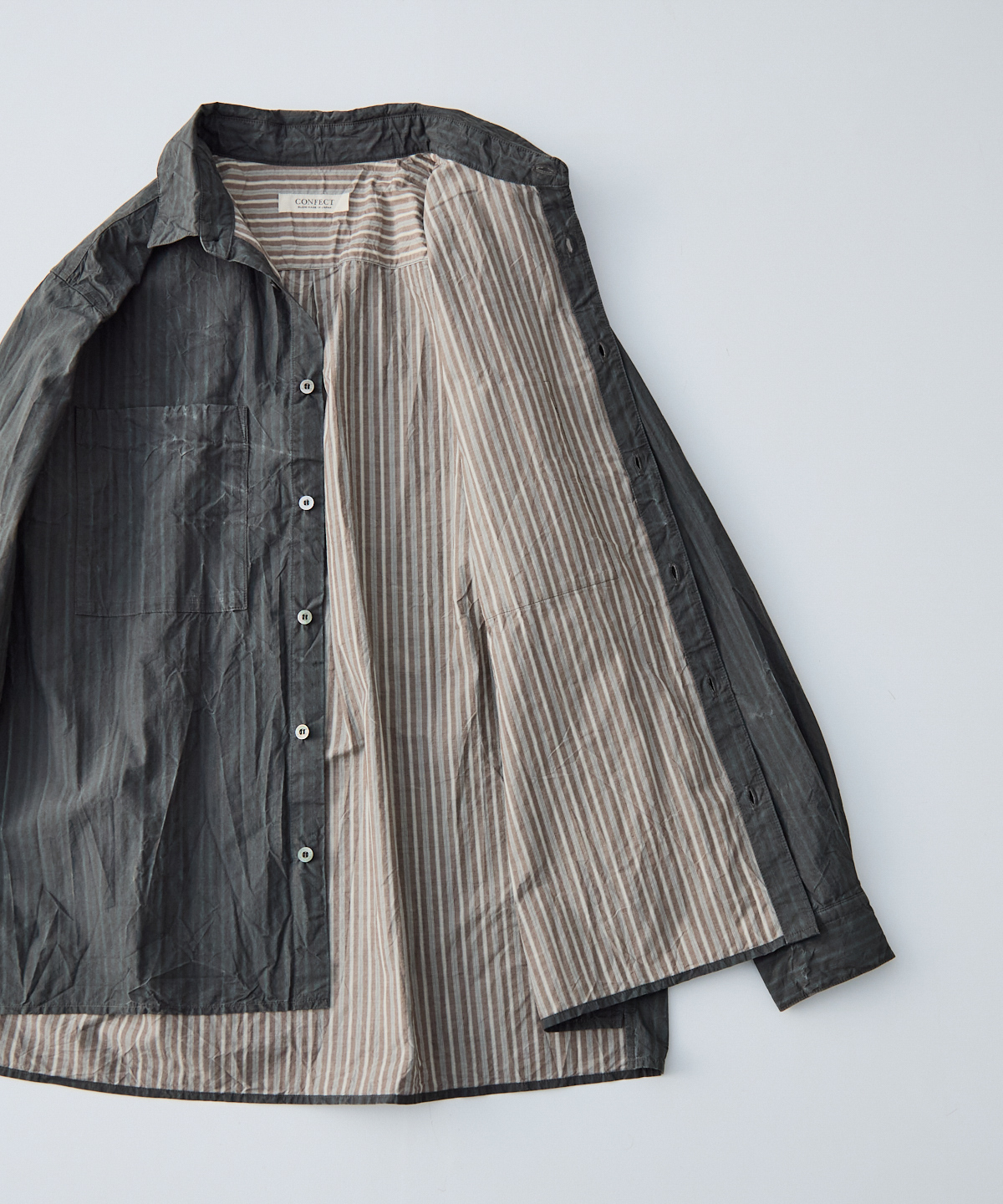 顔料コーティング ストライプ シャツ｜nest Robe / CONFECT ONLINE SHOP