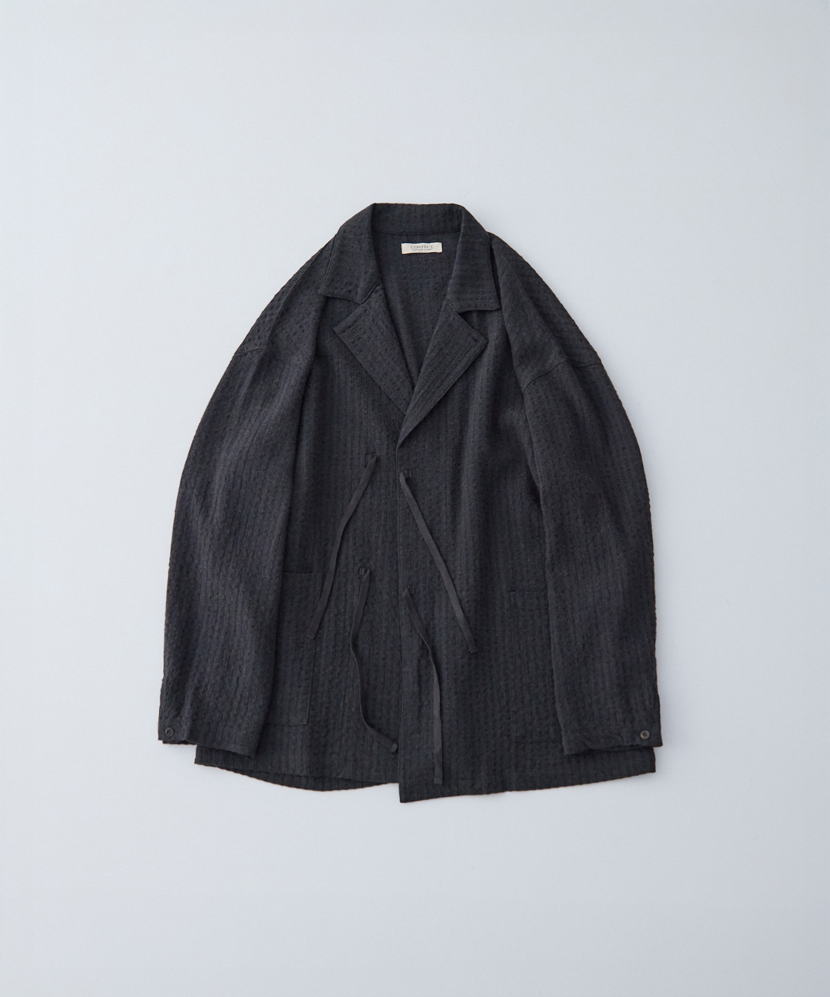 ウールリネン 杢ストライプ シャツブルゾン｜nest Robe