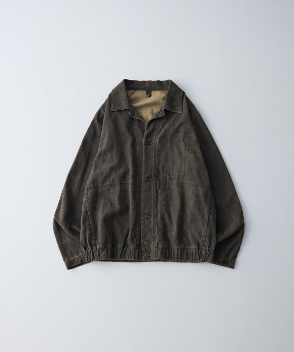 【美品】ネストローブ　コンフェクト　ダッフルジャケット　コットンリネン　カーキ 34.jpg