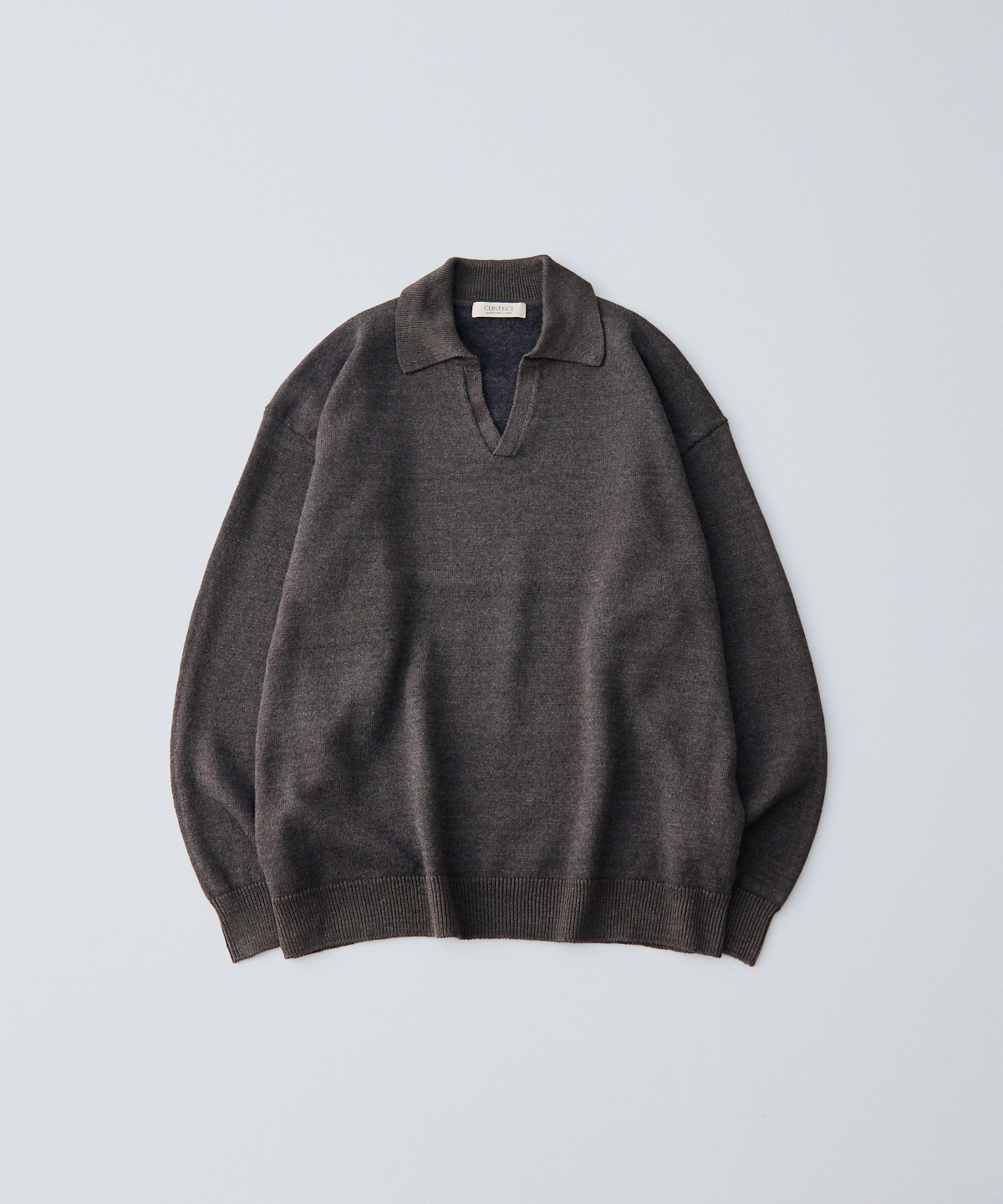 中白染め リネンウールニット スキッパープルオーバー｜nest Robe