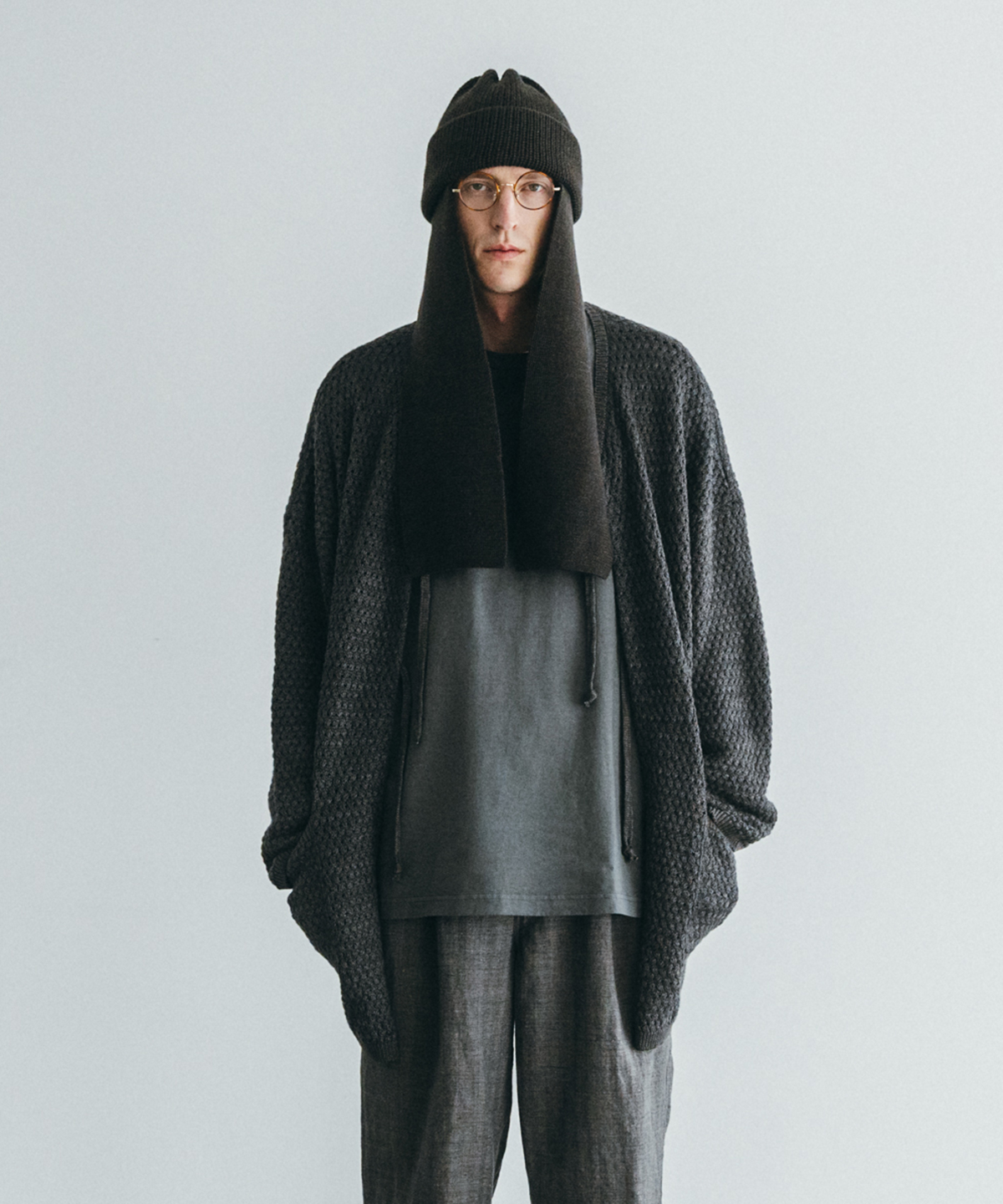 h nestRobe CONFECT ウールフリースオーバーカーディガン　黒 nestRobe CONFECT ウールフリースオーバーカーディガン 黒 OVER