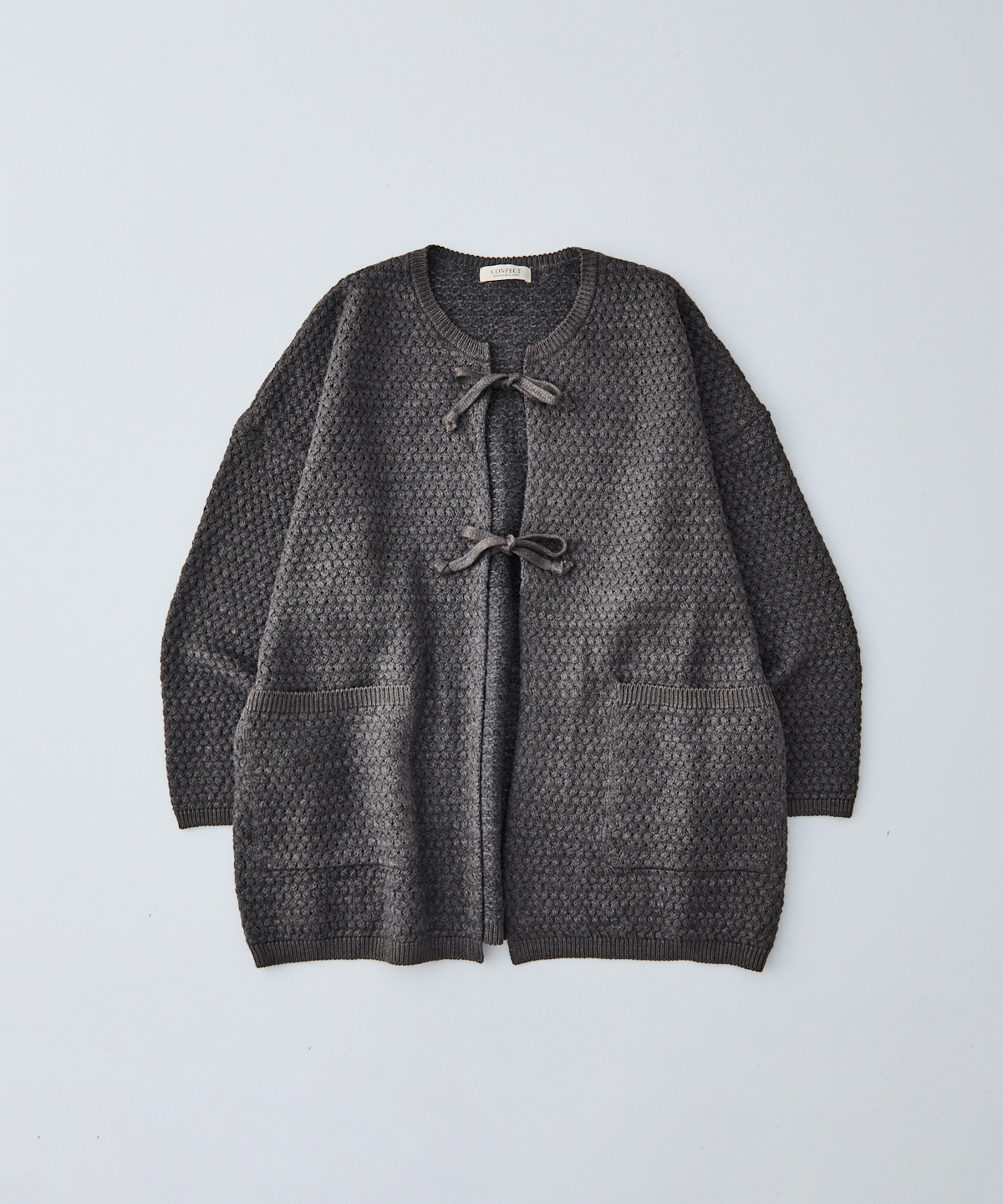 中白染め リネンウールニット オーバーカーディガン｜nest Robe