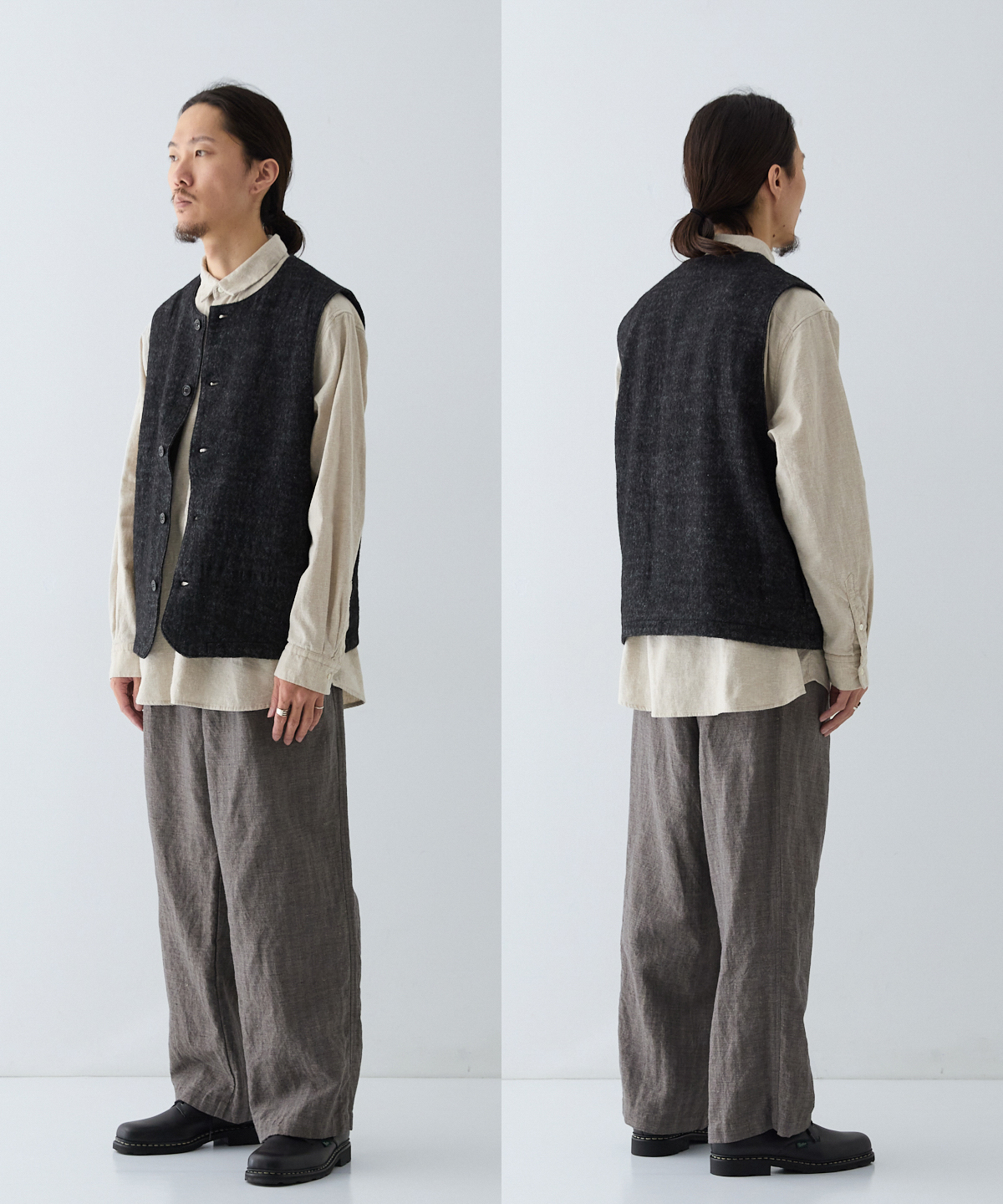 ウールリネン クルーネックベスト｜nest Robe / CONFECT ONLINE SHOP