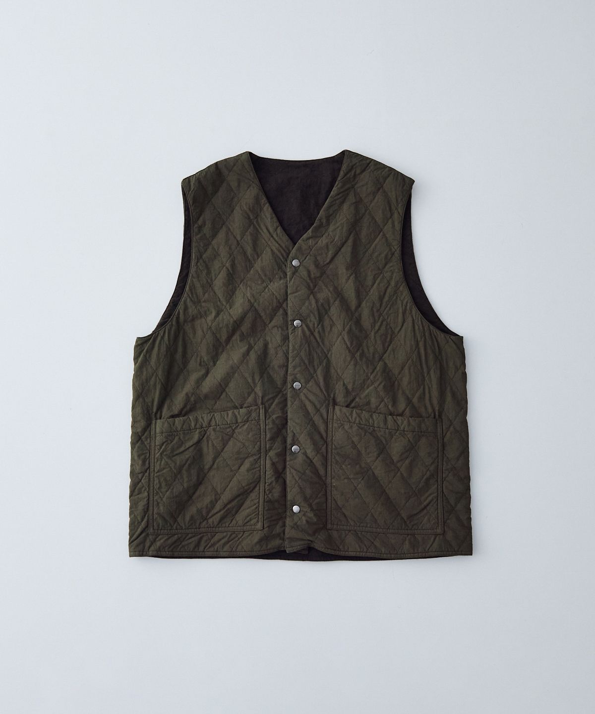 コットンラミー キルティング リバーシブル ベスト｜nest Robe