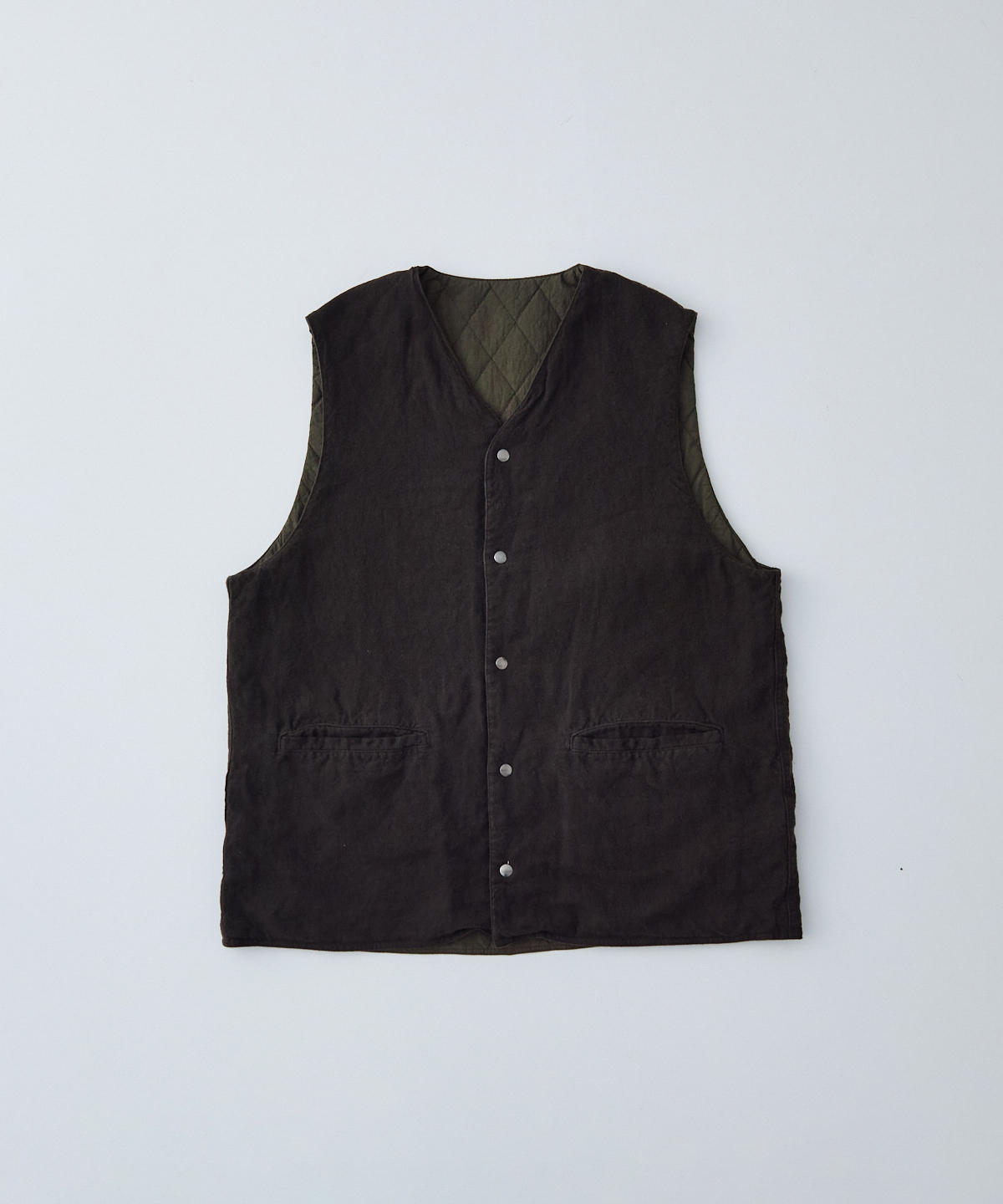 nestRobe　コットンラミーキルティングリバーシブルベスト　ネストローブ コットンラミー キルティング リバーシブル ベスト｜nest Robe