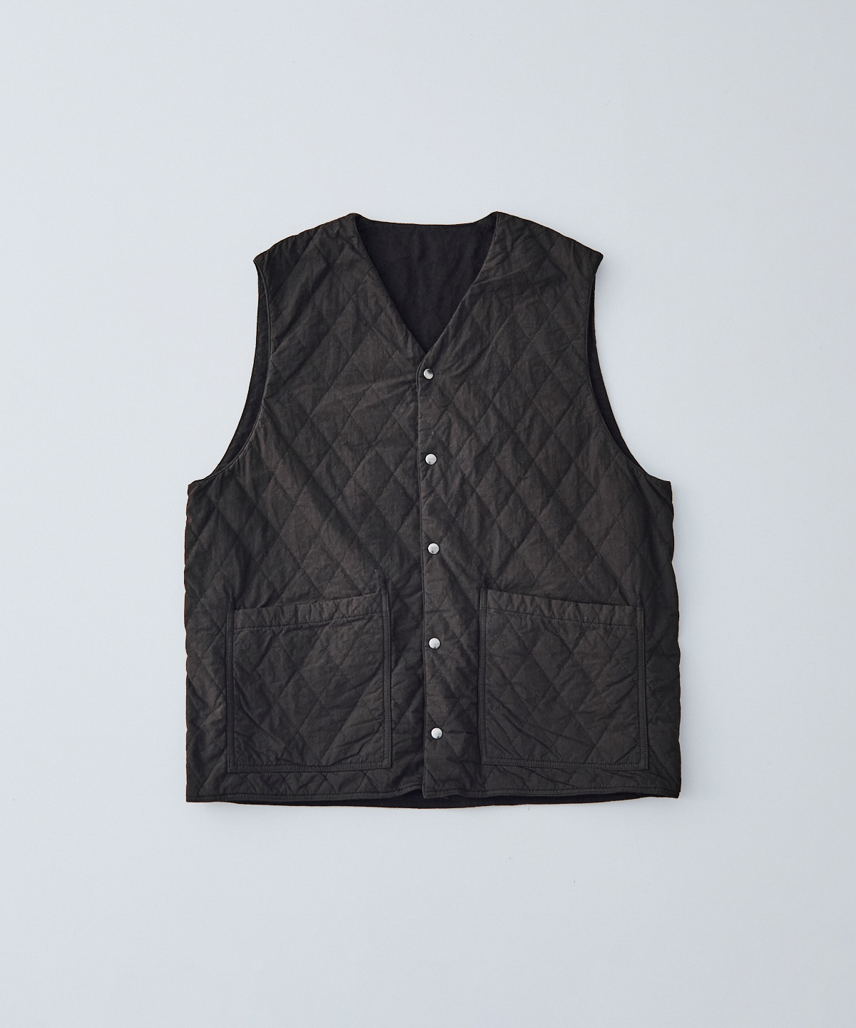 超美品【nest Robe】リバーシブルキルティングベスト コットンラミー キルティング リバーシブル ベスト｜nest Robe