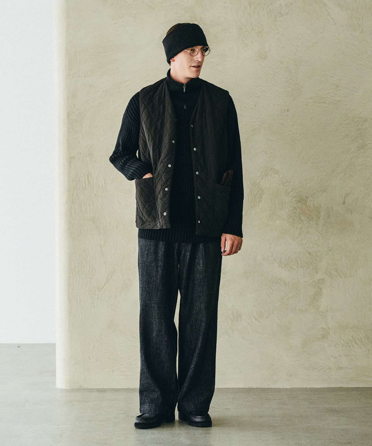 nestRobe　コットンラミーキルティングリバーシブルベスト　ネストローブ コットンラミー キルティング リバーシブル ベスト｜nest Robe