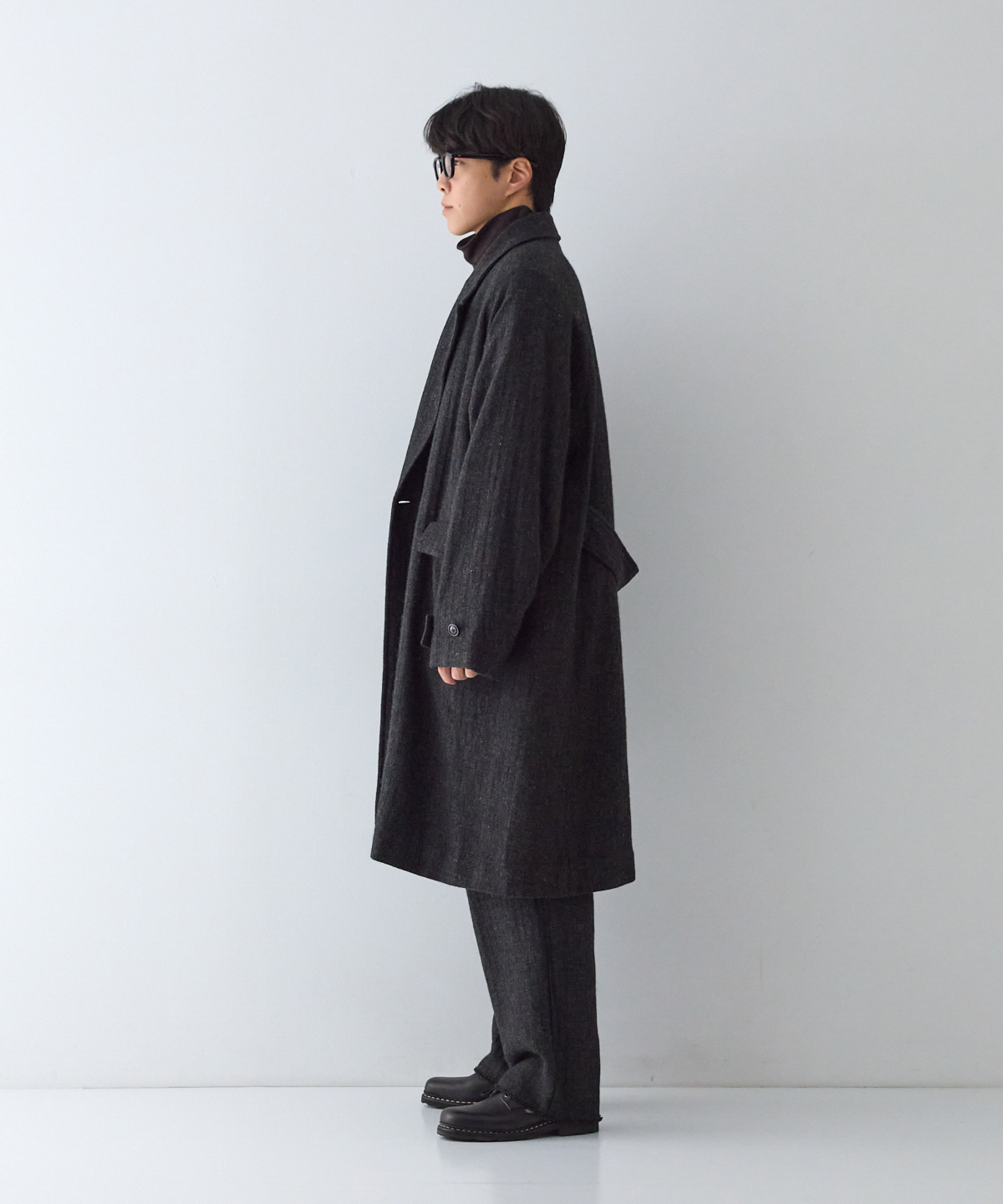 ウールリネン ソフトツイード ラグランコート｜nest Robe / CONFECT