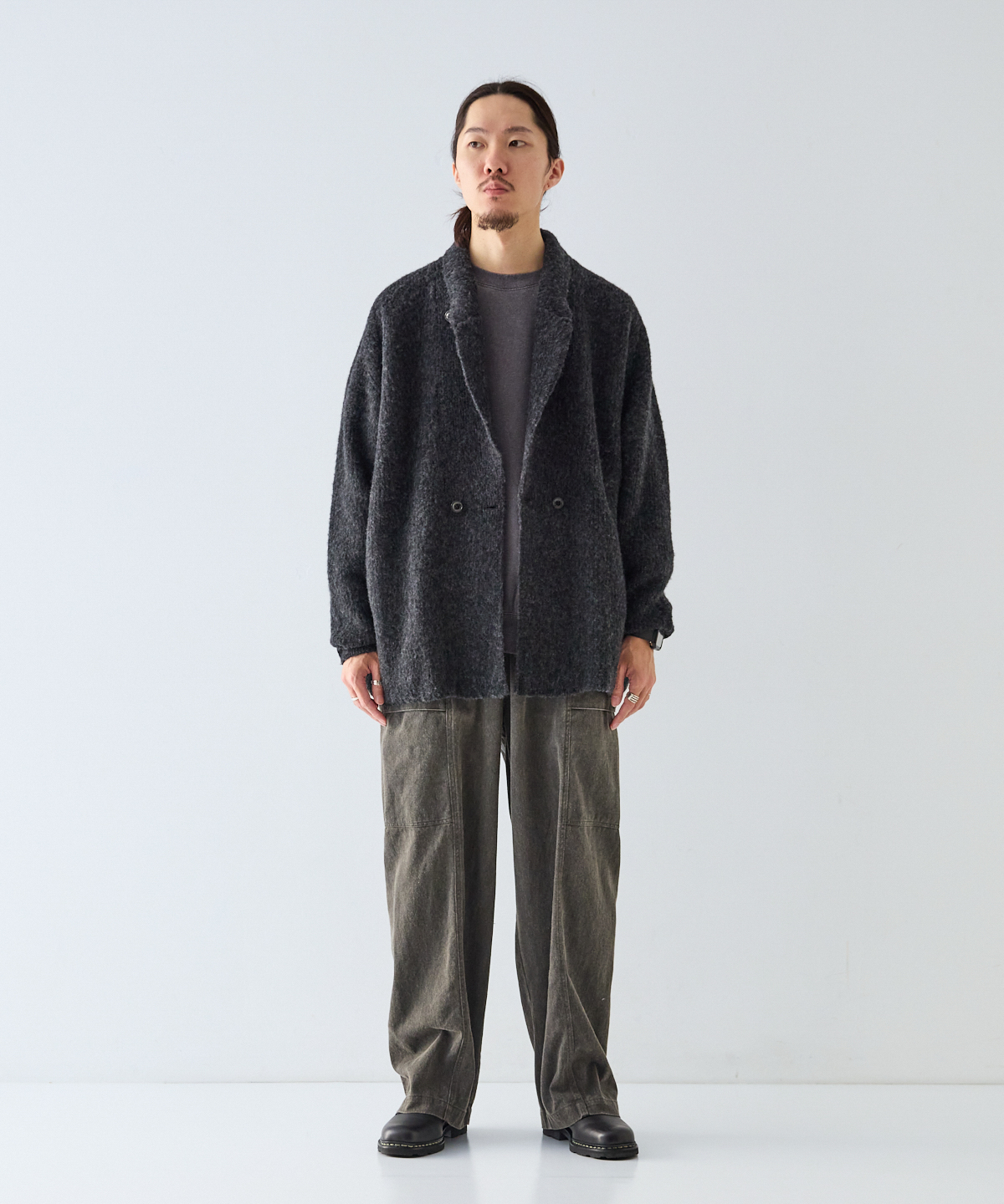 ウールカシミア チーゼル起毛ニット ジャケット｜nest Robe / CONFECT