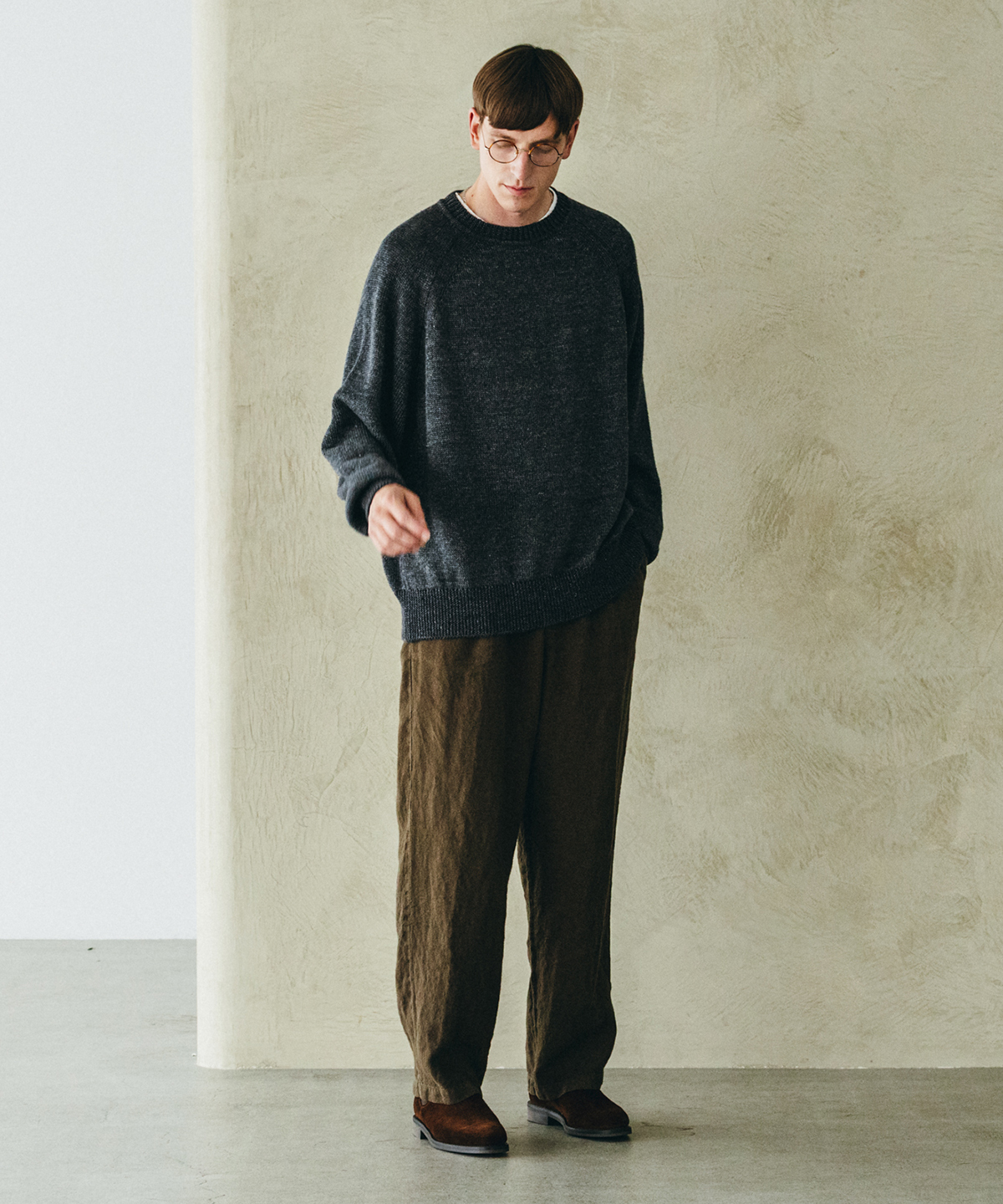 nestrobe confect 起毛リネン タックトラウザーズ 22aw 105.jpg