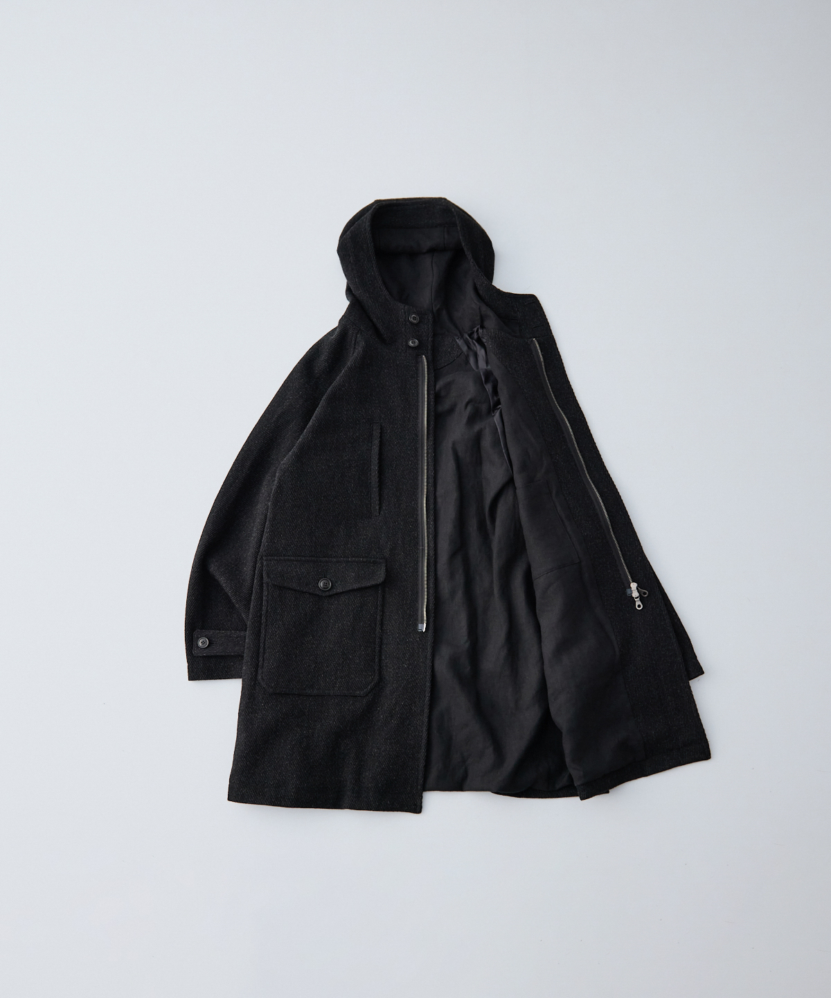 杢ウール コットンリネン フーデットコート｜nest Robe / CONFECT