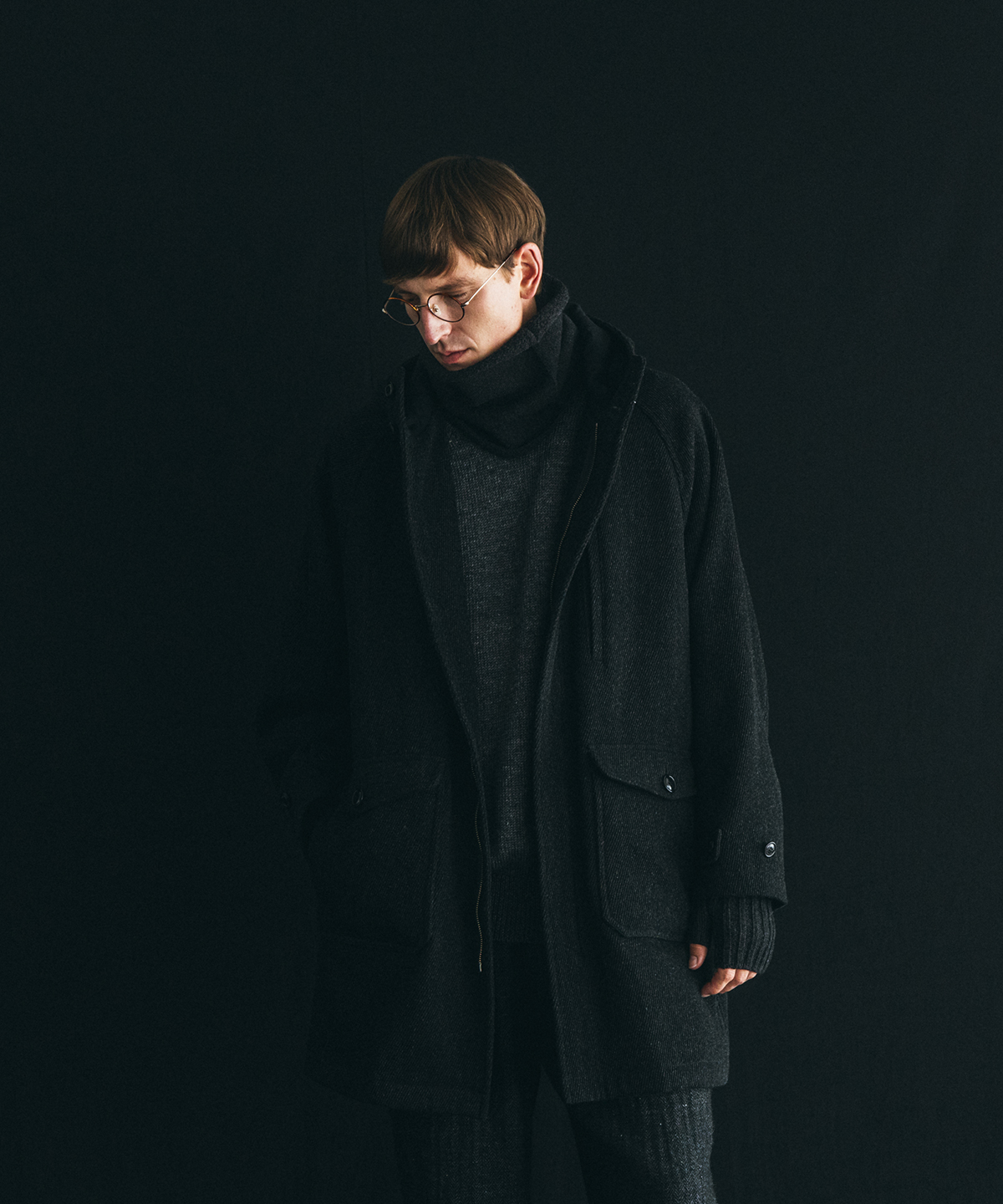 杢ウール コットンリネン フーデットコート｜nest Robe / CONFECT