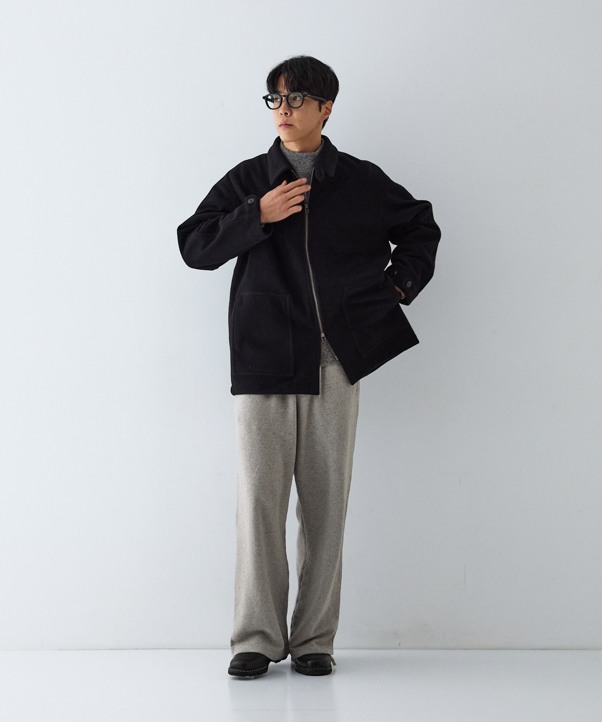 ウールカシミヤフリース ジップアップブルゾン｜nest Robe / CONFECT