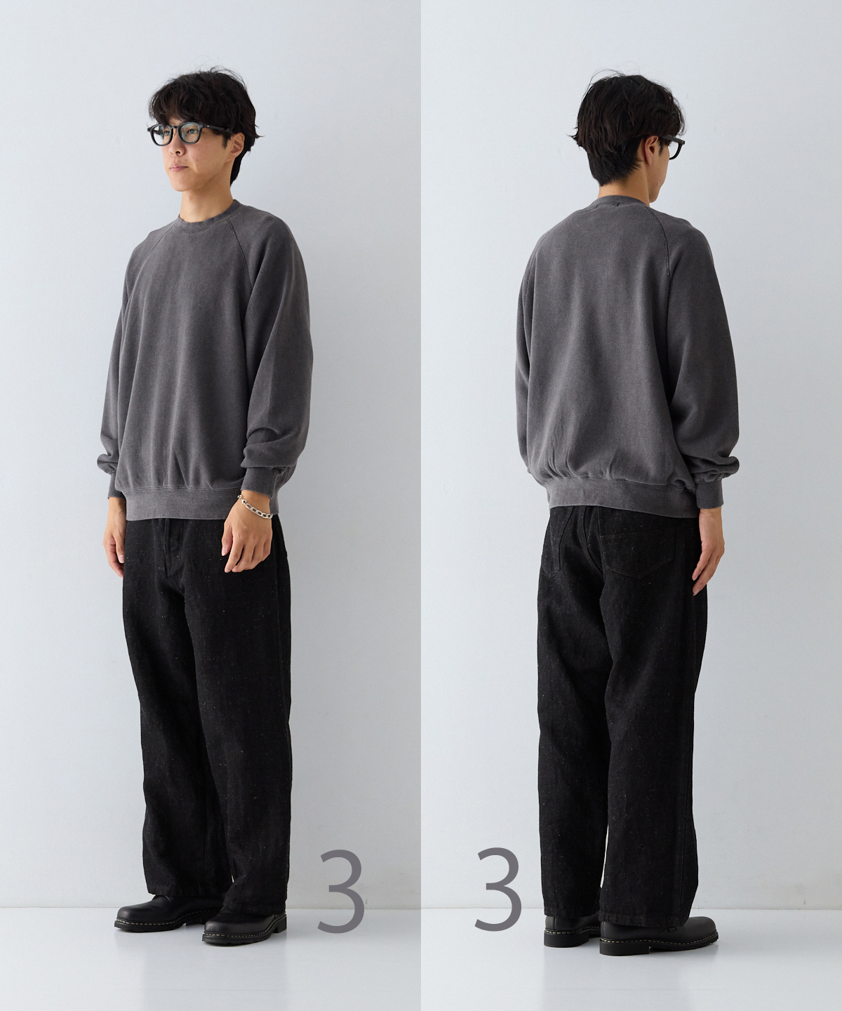 UpcycleLino] 裏毛 ピグメントダイ ラグランプルオーバー｜nest Robe