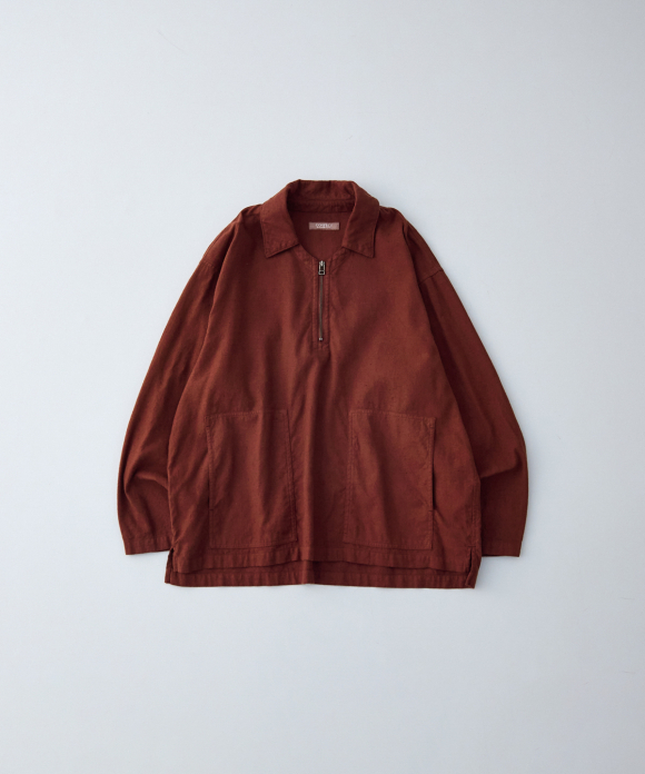 [UpcycleLino] 起毛 キャンバス ハーフジッププルオーバー