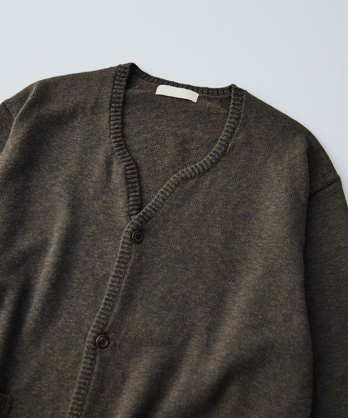 ウールコットン スラブニット キーネックカーディガン｜nest Robe