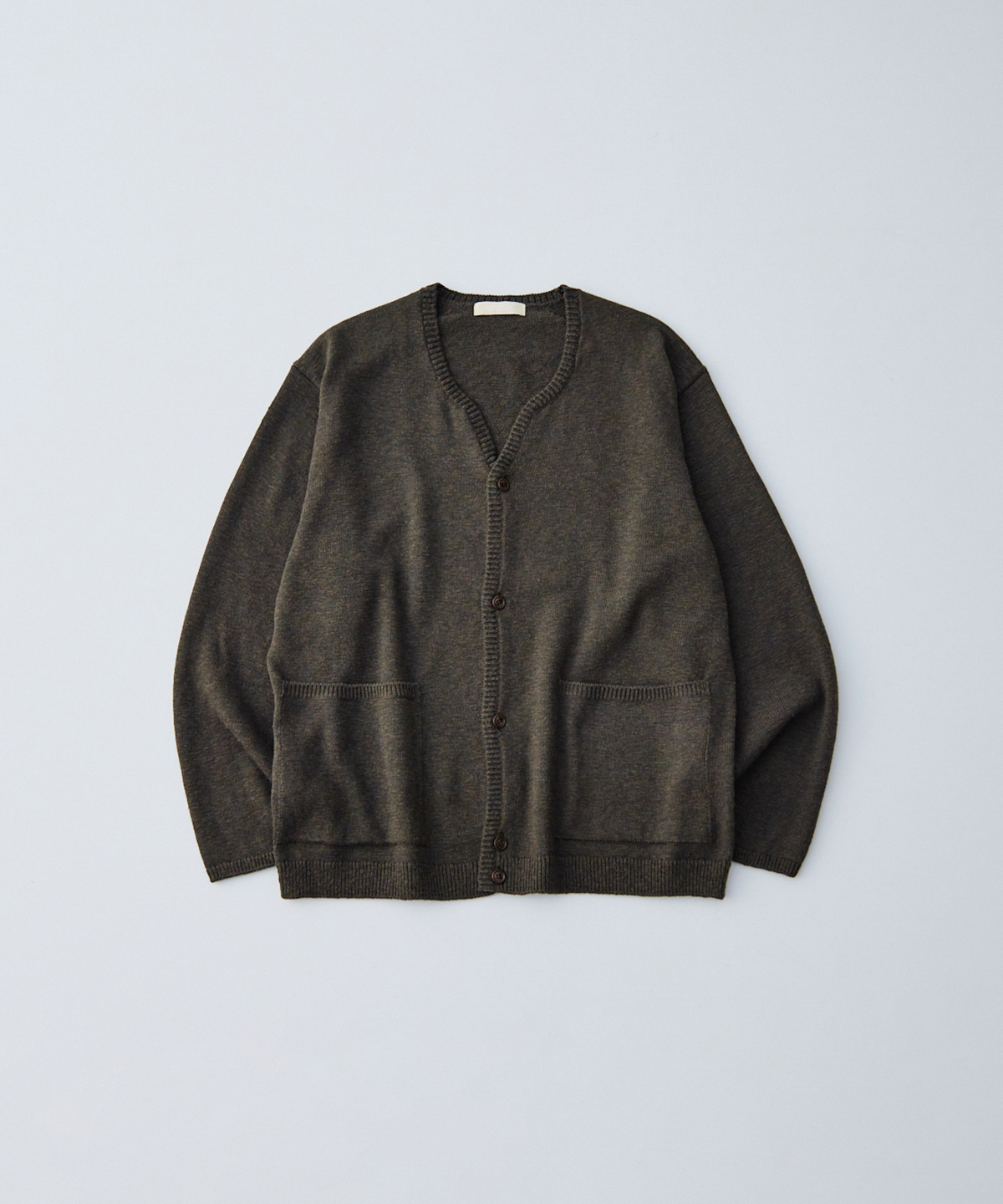 nest robe confect ウールコットンキーネックカーディガン ウールコットン スラブニット キーネックカーディガン｜nest Robe