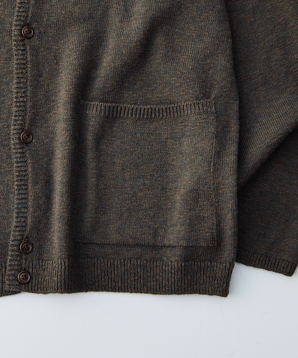 ウールコットン スラブニット キーネックカーディガン｜nest Robe