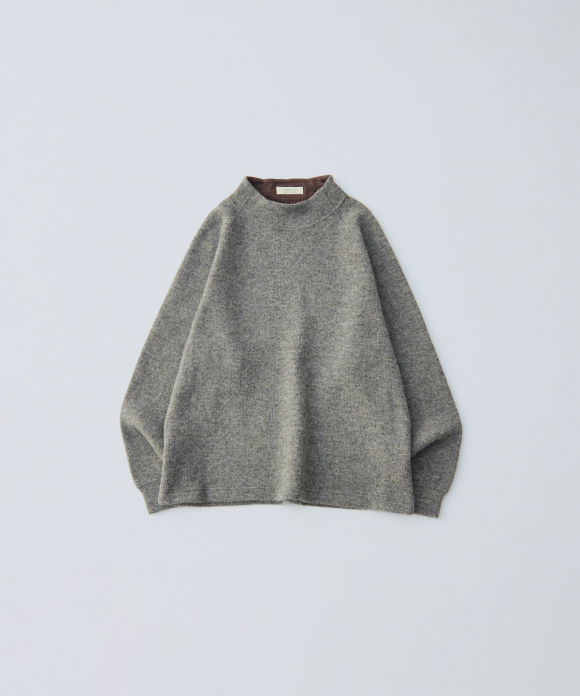 ウールクォーターゲージニット モックネックプルオーバー