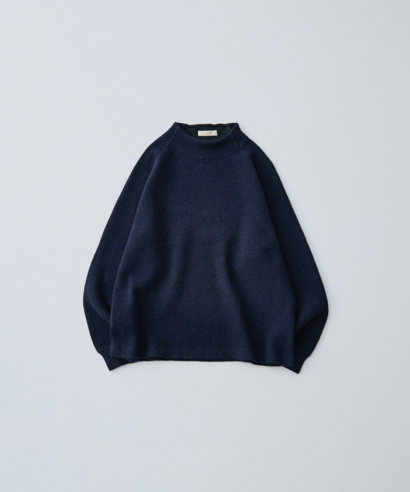 ウールクォーターゲージニット モックネックプルオーバー