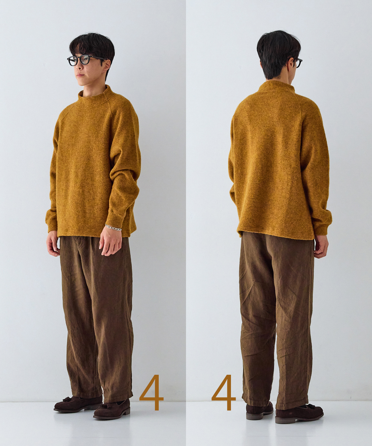 ウールクォーターゲージニット モックネックプルオーバー｜nest Robe