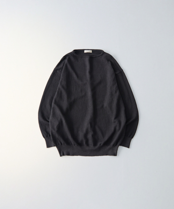 リネンバンブー  ボートネック ニット