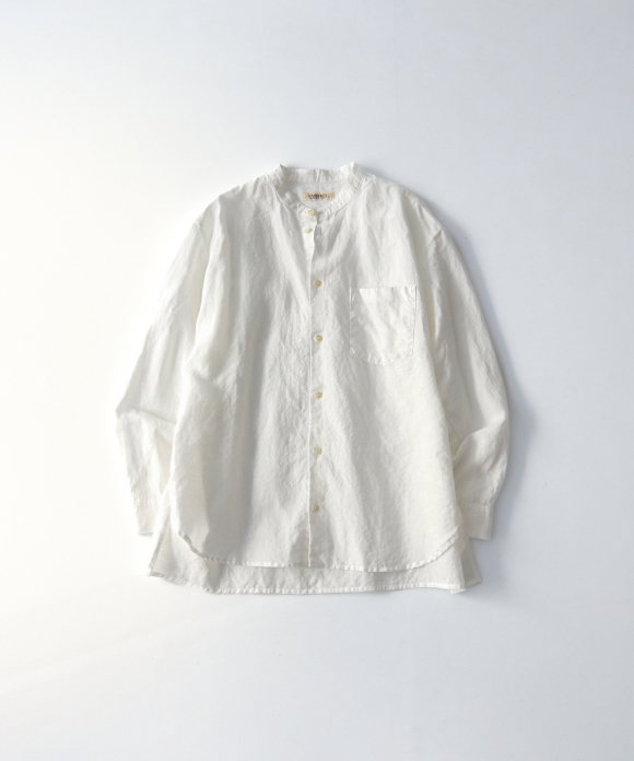 ハイカウントリネン バンドカラーシャツ｜nest Robe / CONFECT ONLINE SHOP